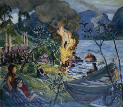 Yaz ortası dördü, Jølster sularında (tuval üzerine yağlı boya) by Nikolai Astrup