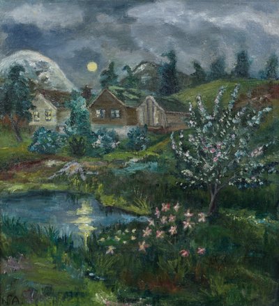 Dolunaylı Bahar Gecesi (tuval üzerine yağlı boya) by Nikolai Astrup