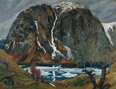 Tepenin altında bahar çözülme by Nikolai Astrup