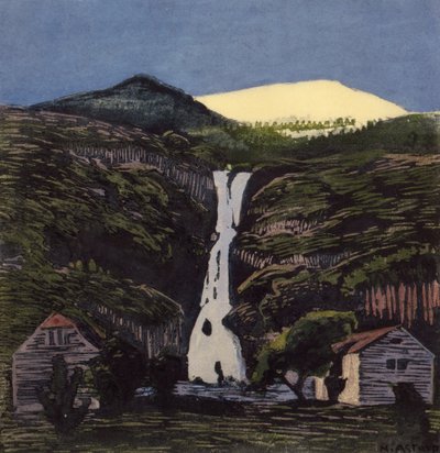 Şelale ve buzul by Nikolai Astrup