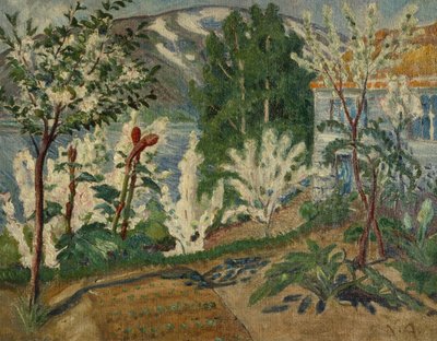 Beyaz Çiçekler, Jølstervannet (tuval üzerine yağlı boya) by Nikolai Astrup