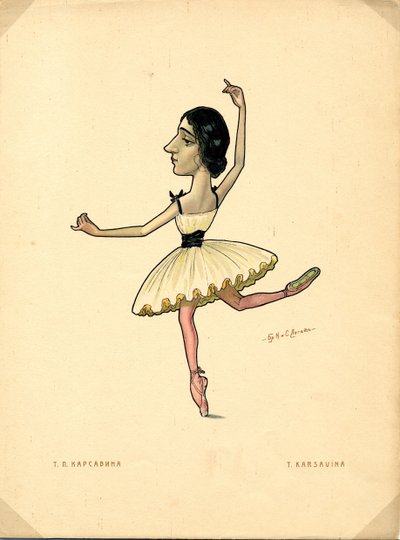 Bale dansçısı Tamara Karsavina Kimden: Karikatürlerle Rus Balesi, 1902-1905 by Nikolai Gustavovich Legat