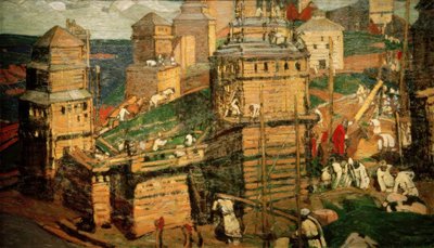 Bir şehir inşa etmek by Nikolai Konstantinowitsch Roerich