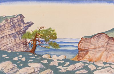 Bale için sahne tasarımı Bahar Ayini Le Sacre du Printemps, I. Stravinsky by Nikolai Konstantinowitsch Roerich