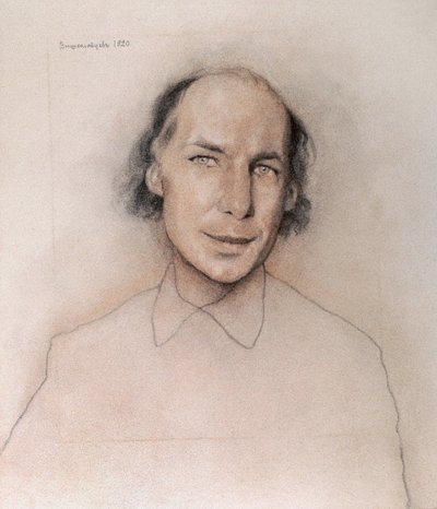Rus yazar Andrei Biely'nin (veya Belyj veya Beli'nin) portresi by Nikolai Nikolayevich Vysheslavtsev