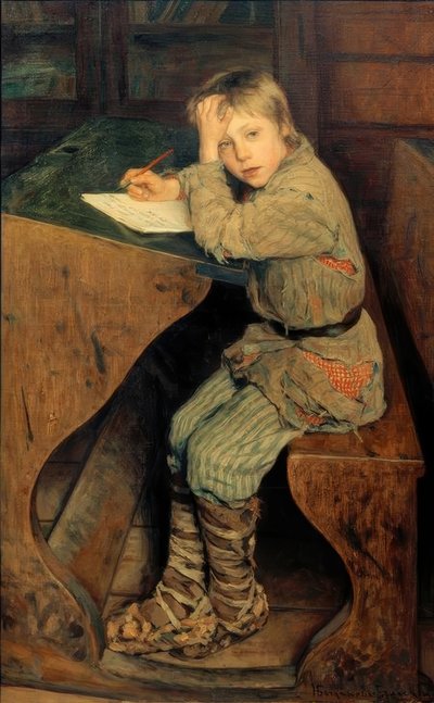 Pazar günleri bir köy okulunda by Nikolai P. Bogdanow Bjelski