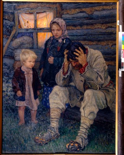 Deuil - Bogdanov-Belsky, Nikolai Petrovich (1868-1945) Yas Tuval üzerine yağlı boya 1909 Bölgesel Sanat Müzesi, Sumy 141x106 by Nikolai Petrovich Bogdanov Belsky