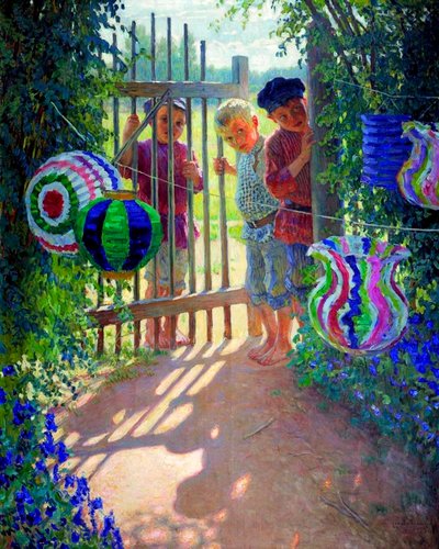 Ziyaretçiler, 1913. by Nikolai Petrovich Bogdanov Belsky