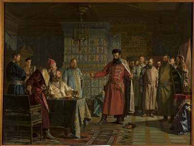 La querelle de Zakhary Petrovich Lyapunov (mort apres 1612) avec le tsar Vassili IV Chouiski (1552-1612) veya Kremlin - Zakhary Lyapunov