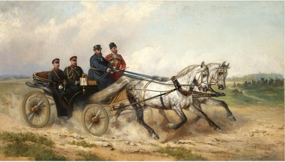 Bir arazide Çar Alexander III ve Kaiser Wilhelm II, 1888 by Nikolai Yegorovich Sverchkov