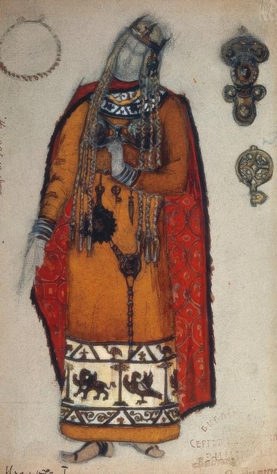 Wagner, Isolde / Figurine von Roerich by Nikolai Konstantinowitsch Roerich
