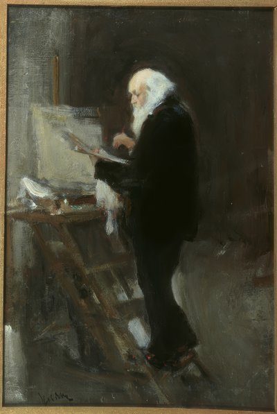 Ressam Nikolai Gay iş başında by Nikolaj Pawlowitsch Uljanow