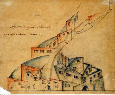 Kolektif Ev Projesi, 1920 by Nikolay Alexandrovich Ladovsky