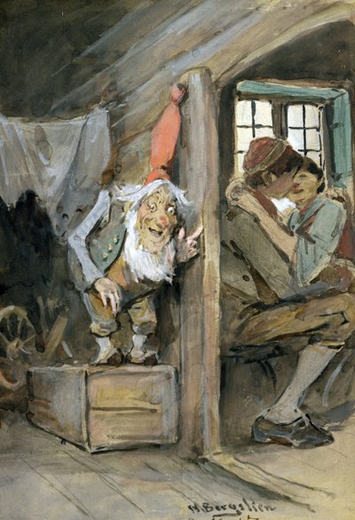 Gizlenmek (kağıt üzerine sulu boya) by Nils Bergslien