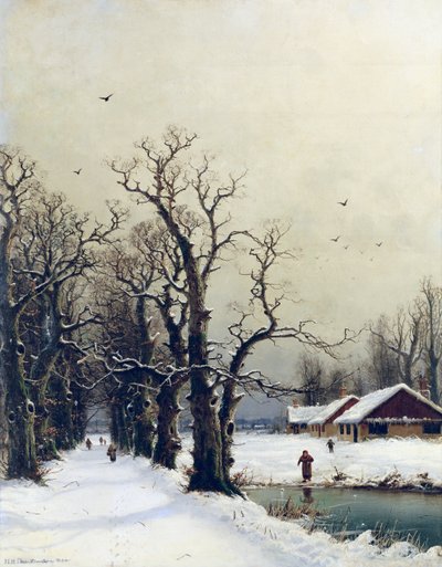 Kış sahnesi, 19. yüzyıl by Nils Hans Christiansen