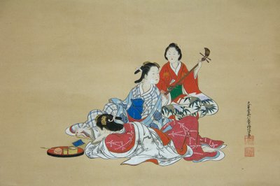 Üç Güzeller, 18. yüzyıl. by Nishikawa Sukenobu
