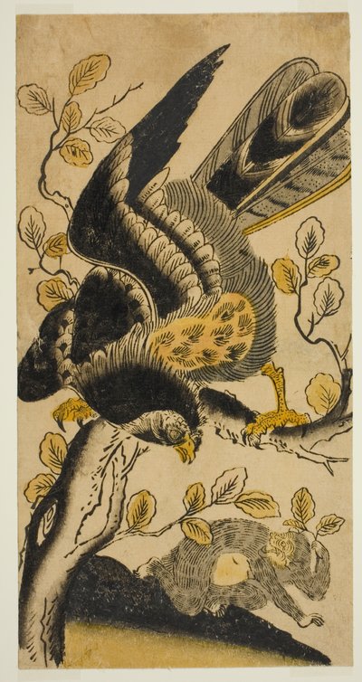 kartal ve maymun by Nishimura Shigenaga