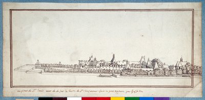St Louis Hastanesi (kağıt üzerinde yıkama ile kalem ve mürekkep) by Noel Gasselin
