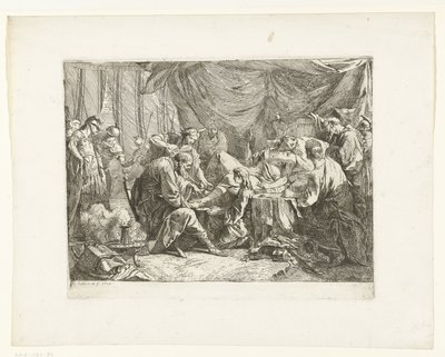 De dood van Antiochus Antiochus düştükten sonra bandajlandı by Noel Halle