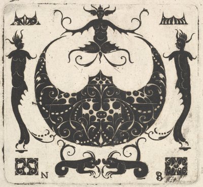 Ay şeklindeki Halka Bezel ve Grotesk Figürler, yakl. 1620-30. by Noel Rouillard