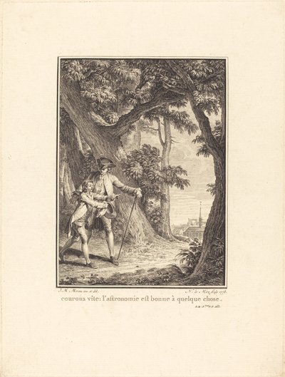 Hızlı koşalım: astronomi bir şeye iyi gelir by Noël Le Mire after Jean Michel Moreau