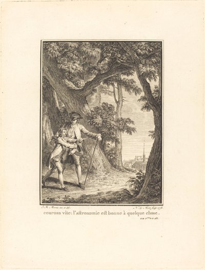 Hızlı koşalım: astronomi bir şeye iyi gelir by Noël Le Mire after Jean Michel Moreau