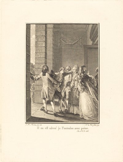 Üzgünüm, onu zorlukla eğitiyorum by Noël Le Mire after Jean Michel Moreau