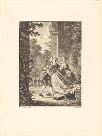Bu gizemden hiçbir şey anlamadan by Noël Le Mire after Jean Michel Moreau