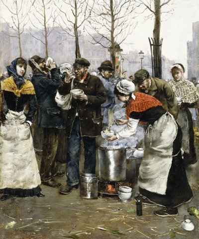 Bir Kış Gününde Kitlelere Çorba, Paris, 1881 by Norbert Goeneutte