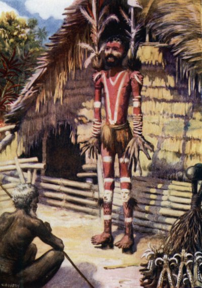 Bir Anıt Effigy, Malekula, Yeni Hebridler (renkli taş) by Norman Hardy