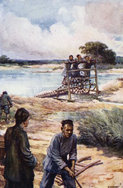 Çin: Bir su çarkı (renkli taş) by Norman Hardy