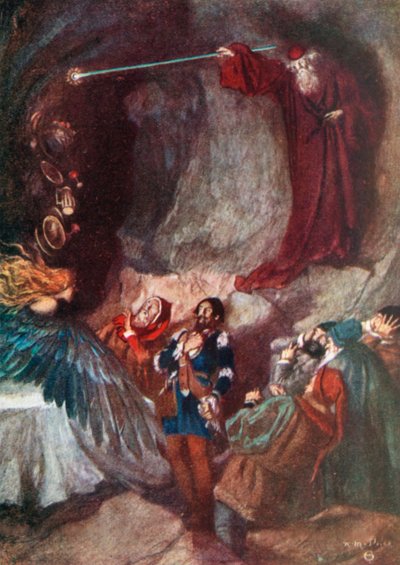 Şölen Kaybolup Gitti. Fırtına - Perde III, Sahne 3 (renkli taş baskı) by Norman Mills (after) Price