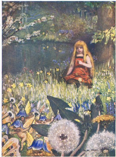 Maybells ve Çiçekler: "Artık daha fazlasının evde kalabileceğini biliyorum, Mayıs çanları beni böyle çağırıyor (renkli litho) by Norman Mills Price