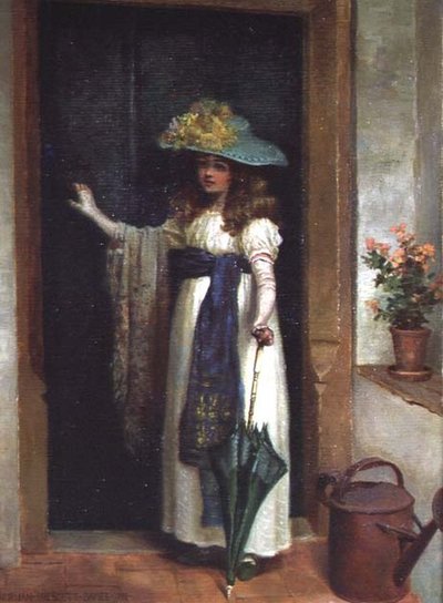 Şemsiyeli genç kız by Norman Prescott Davies