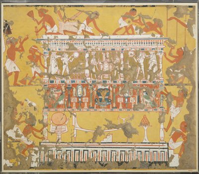 Bir Katafalk İnşası, Ipuy Mezarı, c. MÖ 1279–1213 (kağıt üzerinde tempera) by Norman de Garis Davies