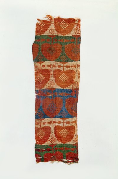 Stilize ağaçlardan dekoratif motifli bant (ipek brokar) by Northern Wei Dynasty Chinese School