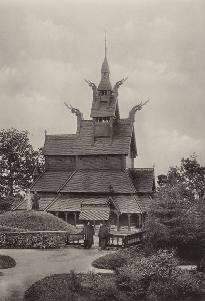Fantoft, Stave-Church, Bergen (s/b fotoğraf) by Norwegian Photographer