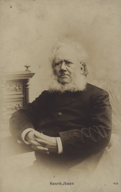 Henrik Ibsen (1828-1906), Norveçli oyun yazarı by Norwegian Photographer