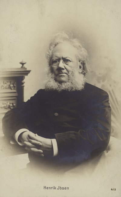 Henrik Ibsen, Norveçli oyun yazarı (s/b fotoğraf) by Norwegian Photographer