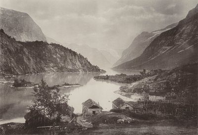 Loen Gölü manzarası, Nordfjord (s/b fotoğraf) by Norwegian Photographer