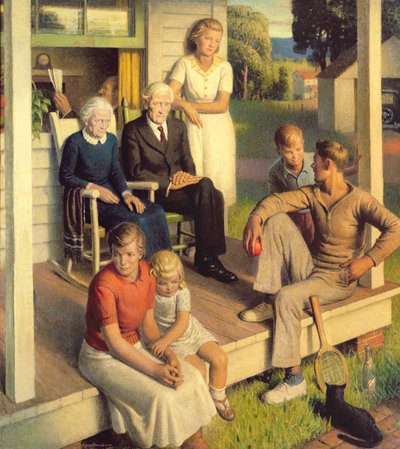 Artık Ev İşi Yok, Aile Tatilde, c.1935 (tuval üzerine yağlı boya) by Norwood MacGilvary