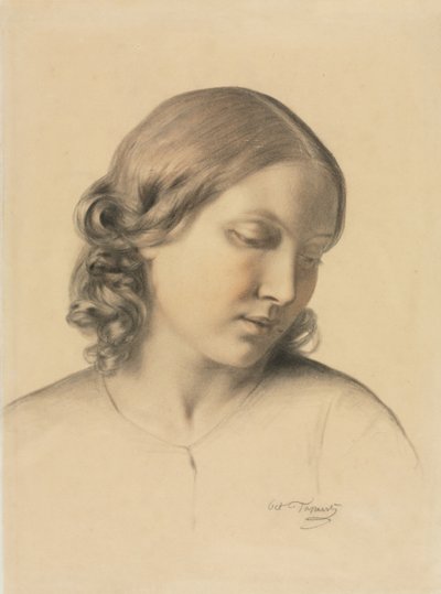 Genç Bir Kadının Portresi, c. 1854-1858. by Octave Tassaert