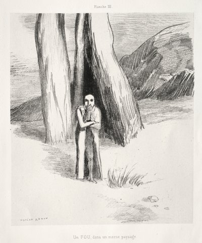 Kasvetli Bir Manzarada Bir Deli by Odilon Redon