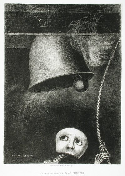Bir Maske Ölüm Çanını Çalıyor by Odilon Redon