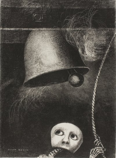 Bir Maske Cenaze Çadırını Çalıyor, To Edgar Poe'dan üçüncü plaka by Odilon Redon