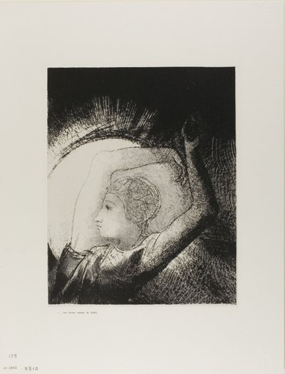 Güneşle Giyinmiş Bir Kadın, levha 6/12 by Odilon Redon