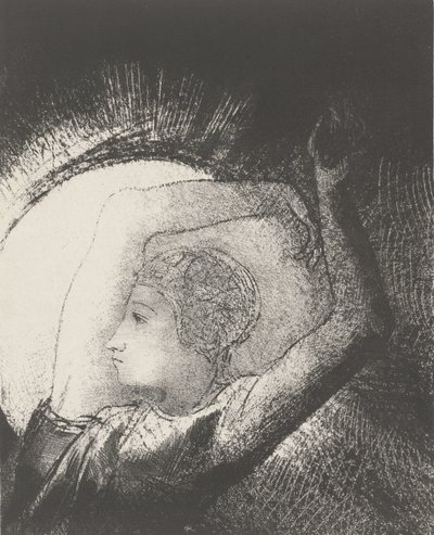 Güneşin Giyindiği Bir Kadın, 1899 (baskı) by Odilon Redon