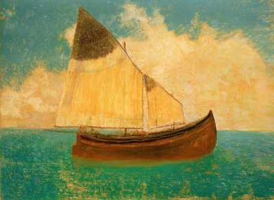 Drifting (Sarı yelkenli tekne) by Odilon Redon