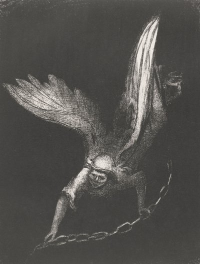 Elinde Zincirli Bir Melek, 1899 (baskı) by Odilon Redon