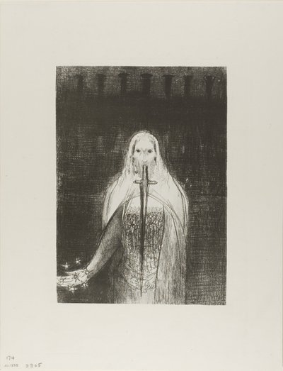 Ve Sağ Elinde Yedi Yıldız Vardı; ve Ağzından İki Kenarlı Keskin Bir Kılıç Çıktı, plaka 1/12 by Odilon Redon